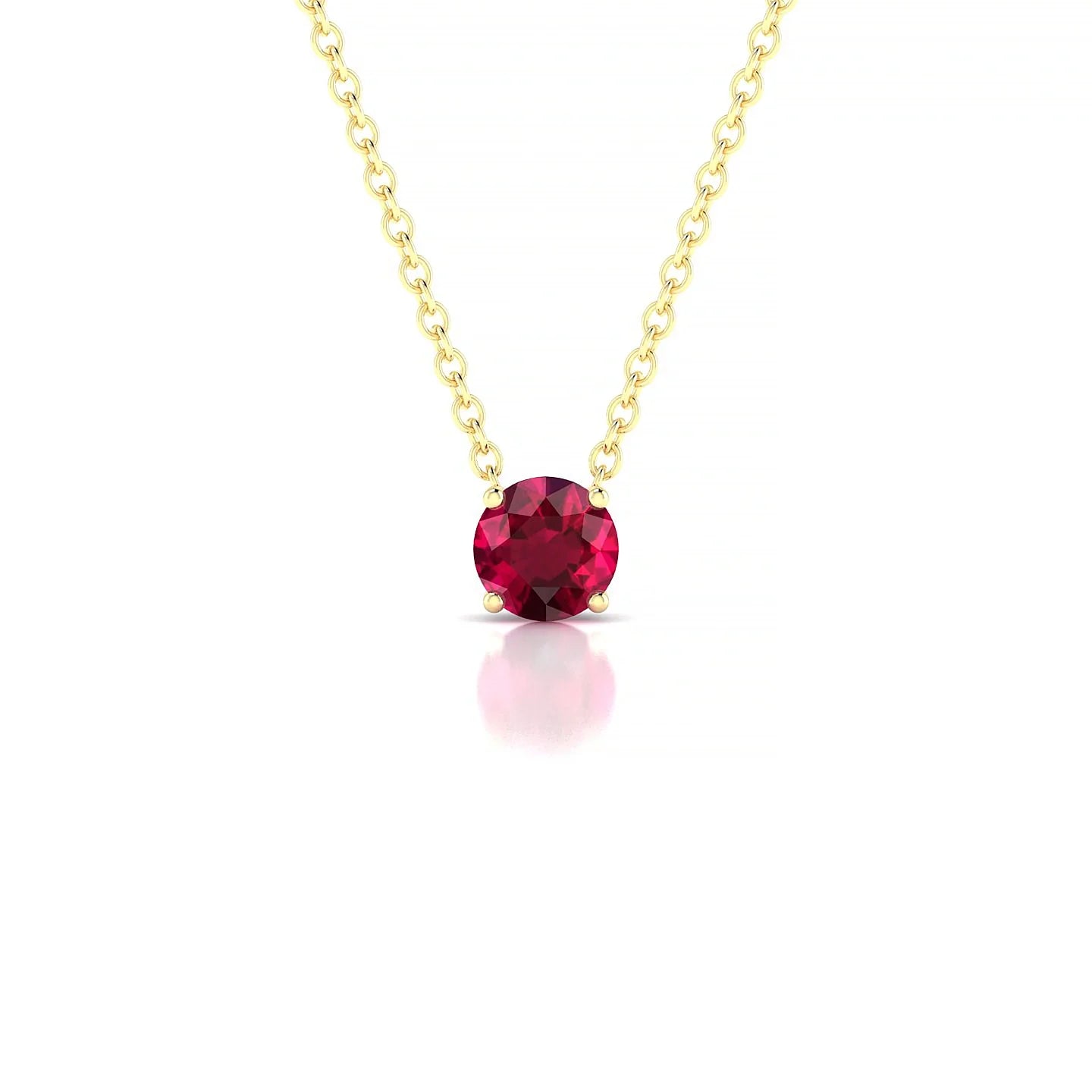 Radiance | 18k Yellow Gold 4.5 mm Round Ruby Pendant