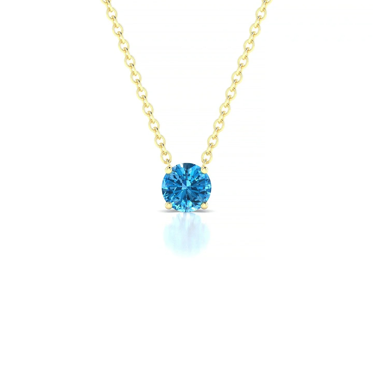 Radiance | 18k Yellow Gold 4.5 mm Round Topaz Pendant