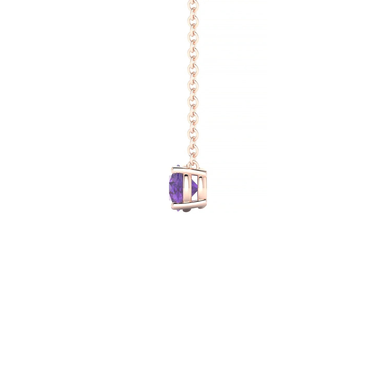 Radiance | 18k Rose Gold 4.5 mm Round Amethyst Pendant