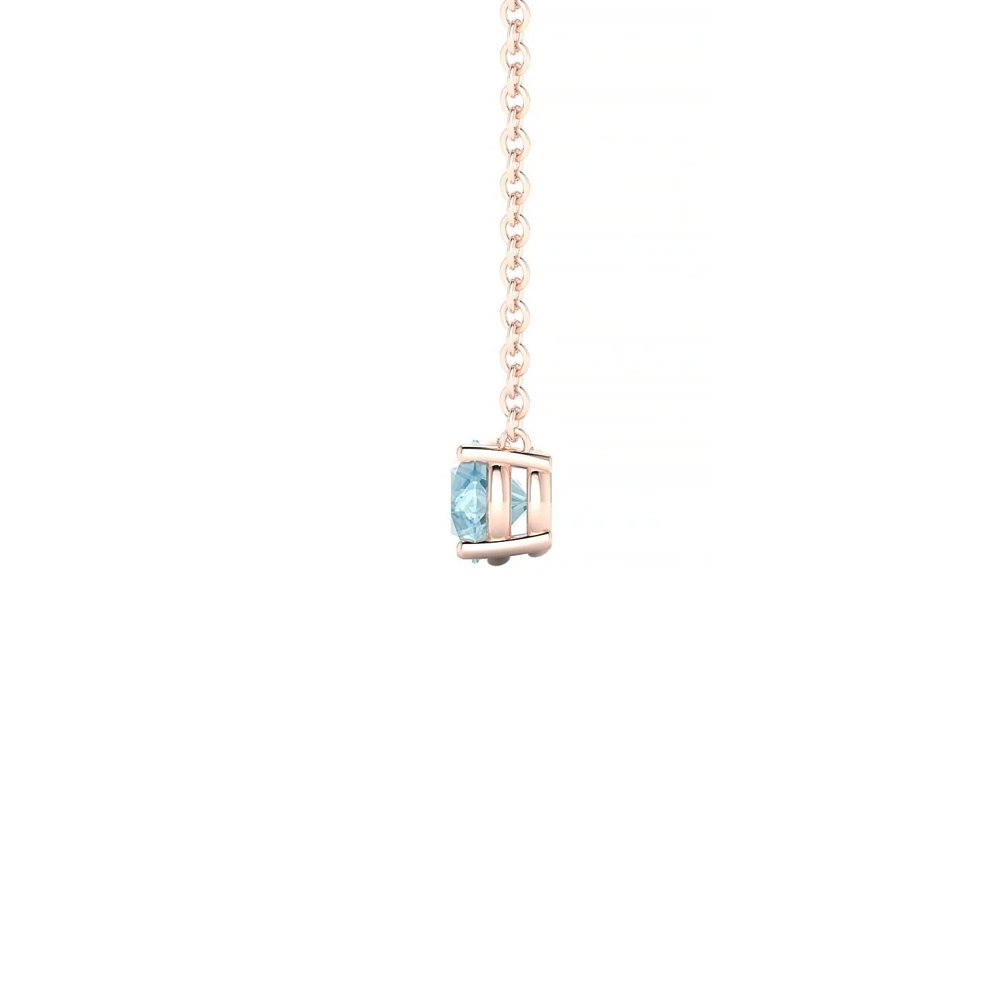Radiance | 18k Rose Gold 4.5 mm Round Aquamarine Pendant
