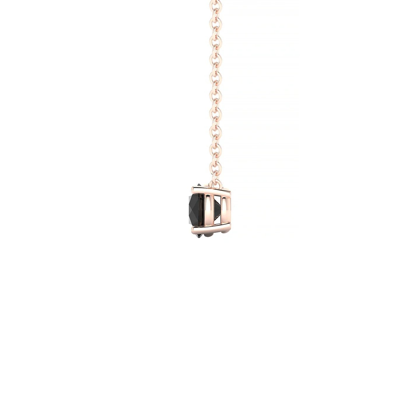 Radiance | 18k Rose Gold 4.5 mm Round Black Diamond Pendant