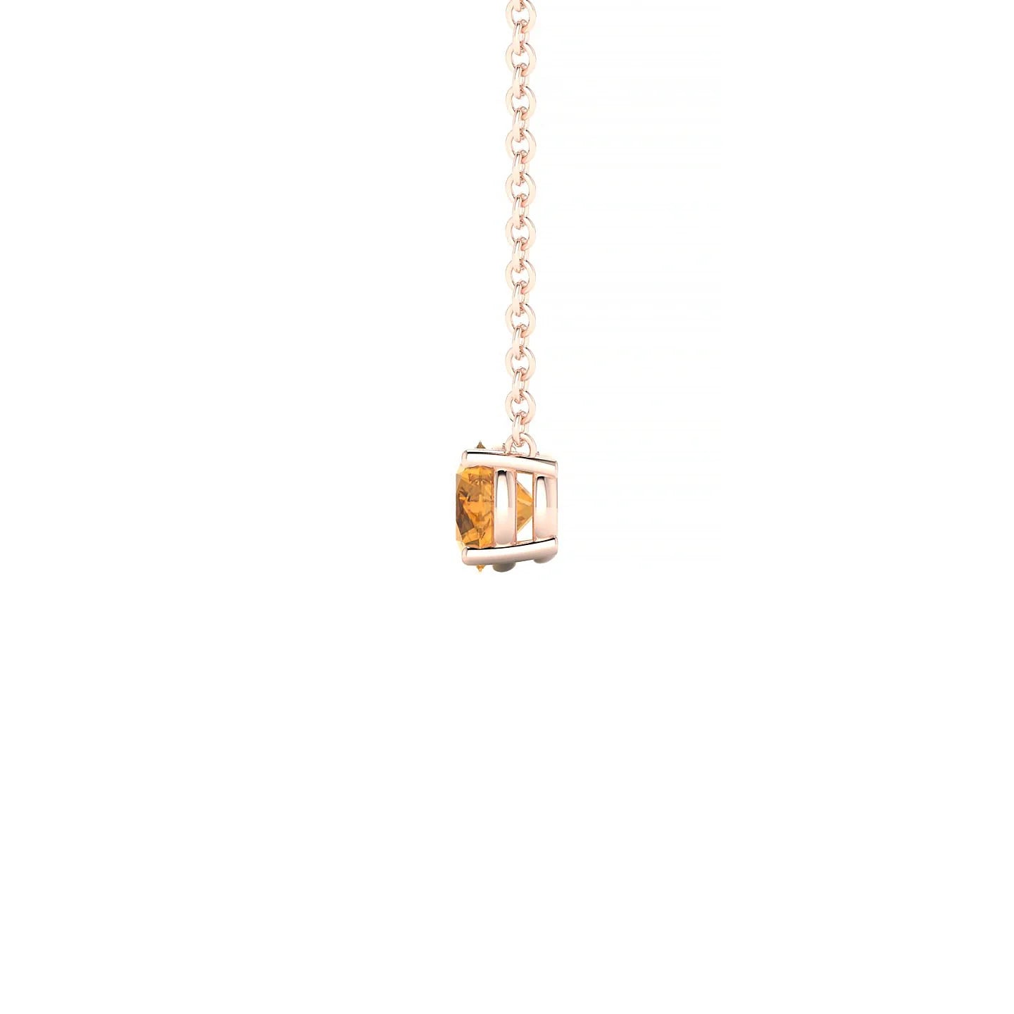Radiance | 18k Rose Gold 4.5 mm Round Citrine Pendant