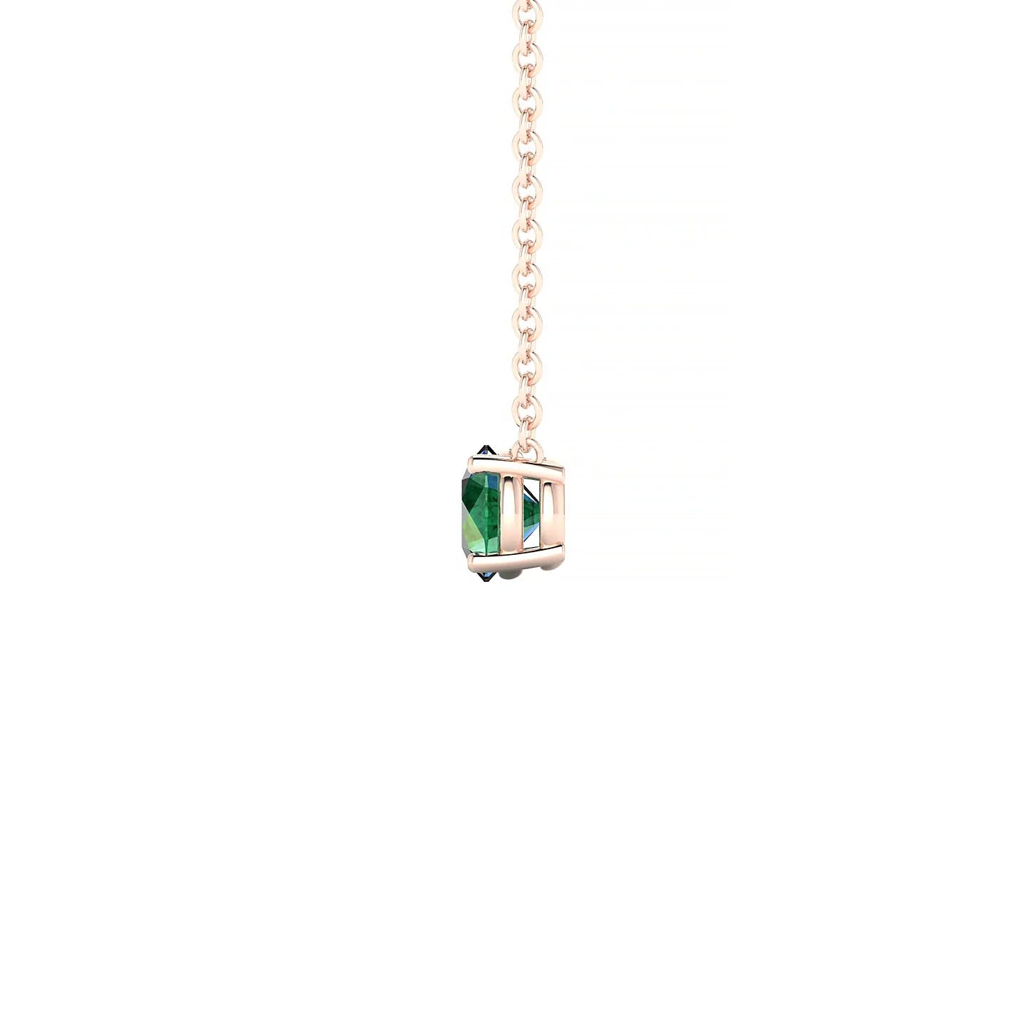 Radiance | 18k Rose Gold 4.5 mm Round Emerald Pendant
