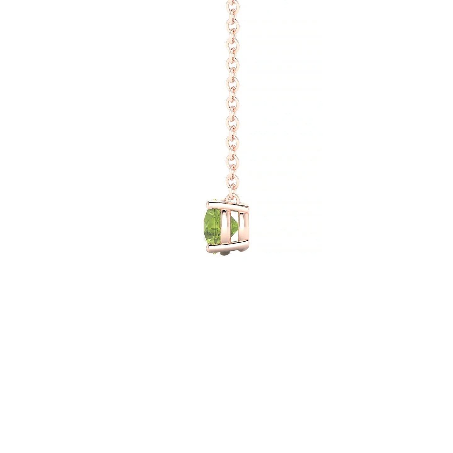 Radiance | 18k Rose Gold 4.5 mm Round Peridot Pendant