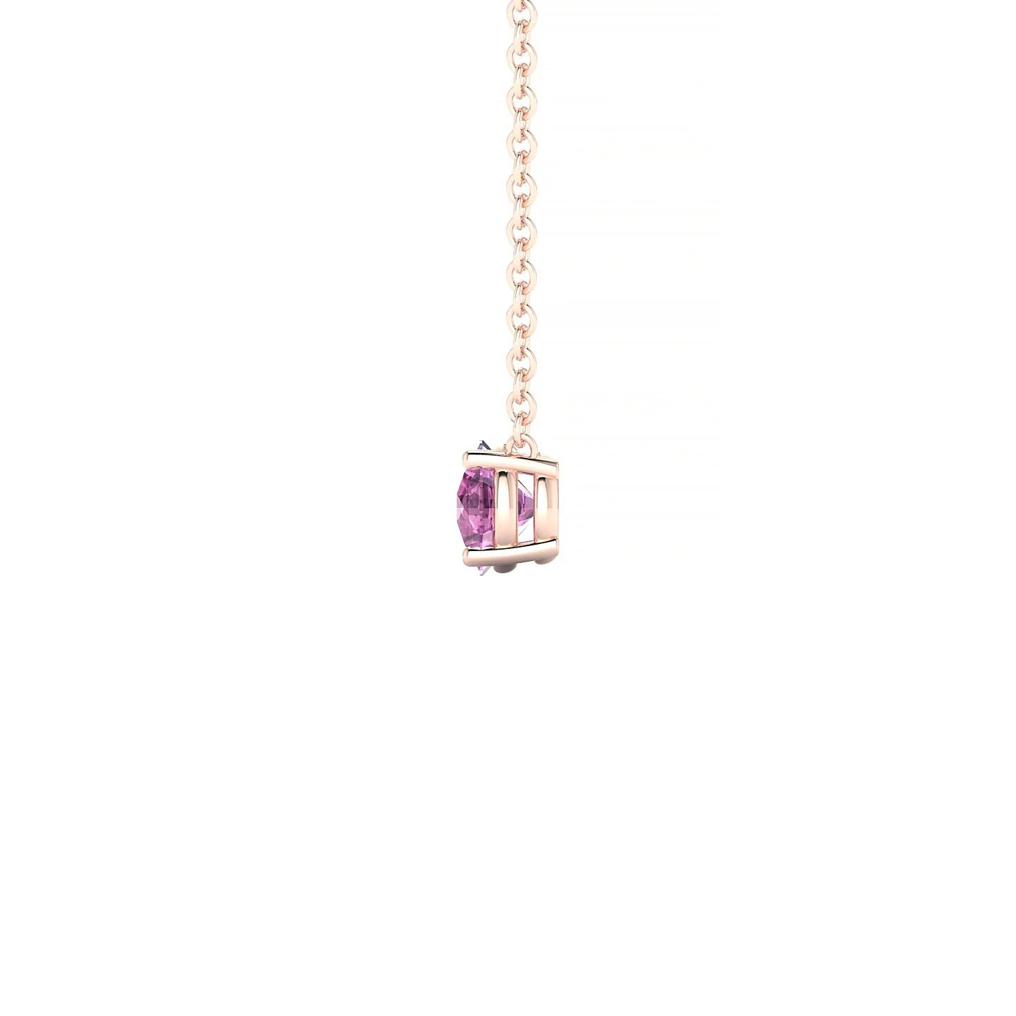 Radiance | 18k Rose Gold 4.5 mm Round Pink Sapphire Pendant