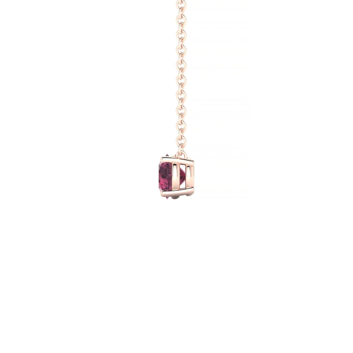 Radiance | 18k Rose Gold 4.5 mm Round Rhodolite Pendant