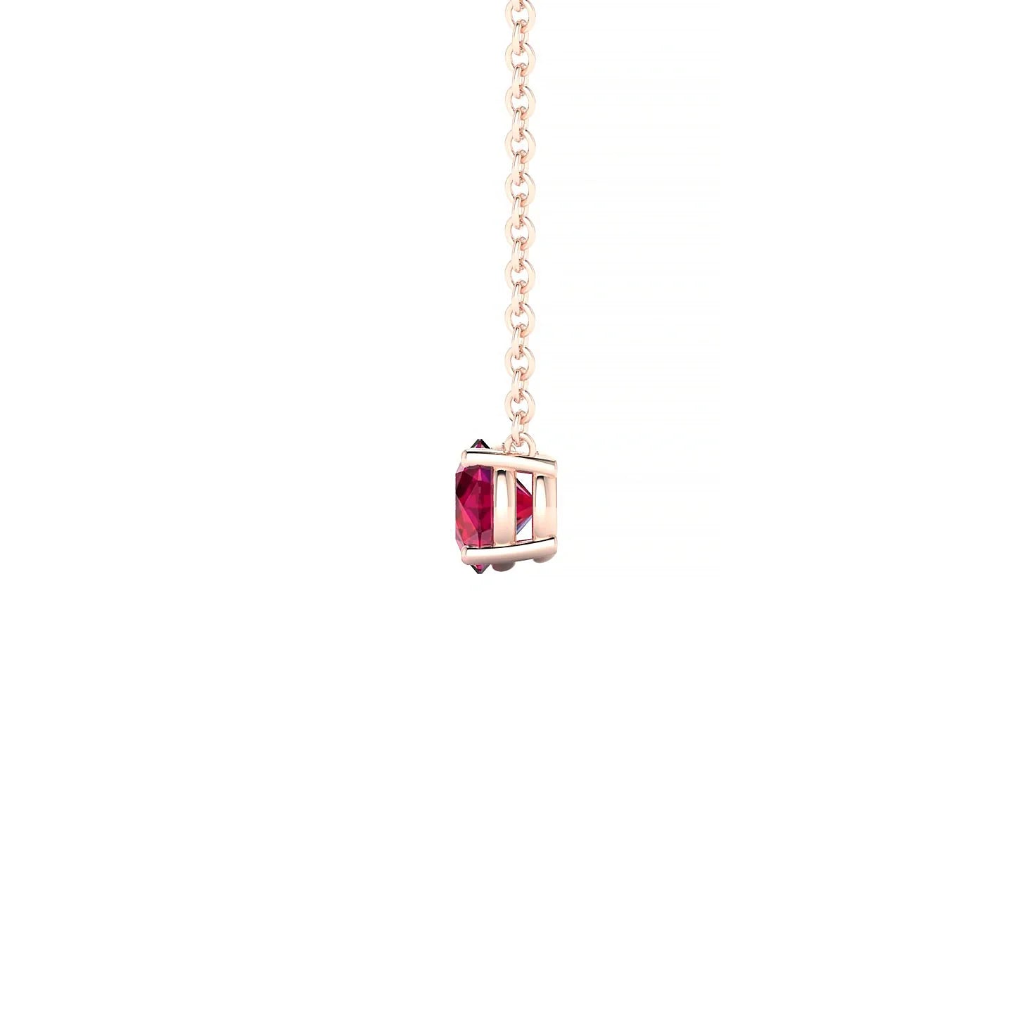 Radiance | 18k Rose Gold 4.5 mm Round Ruby Pendant