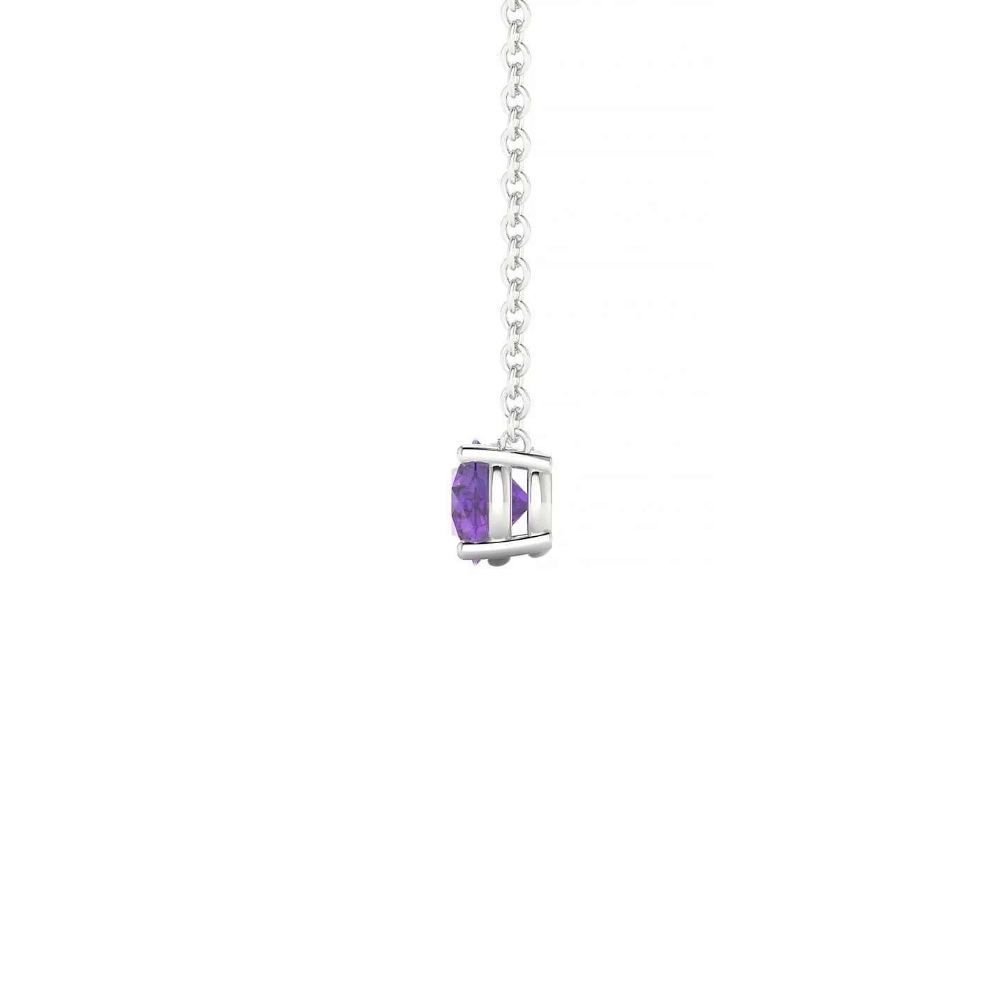 Radiance | 18k White Gold 4.5 mm Round Amethyst Pendant