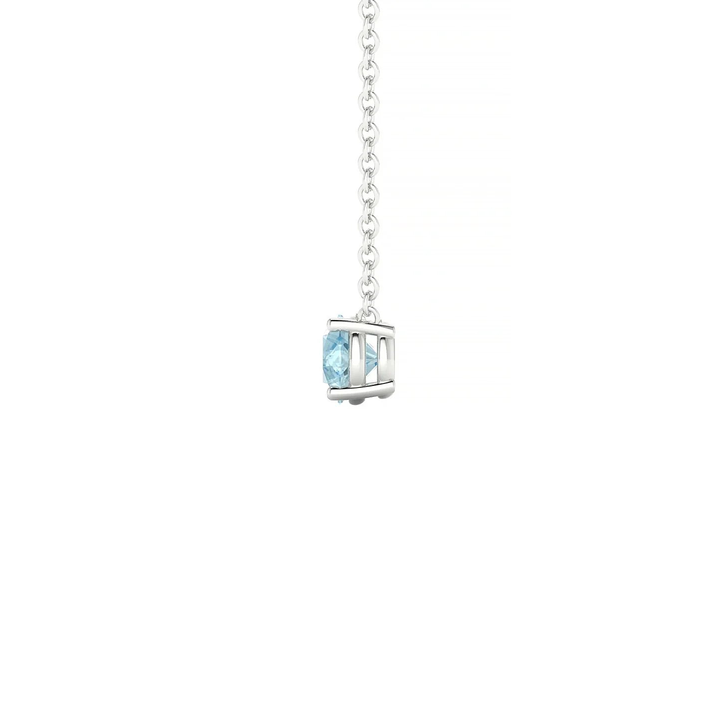 Radiance | 18k White Gold 4.5 mm Round Aquamarine Pendant