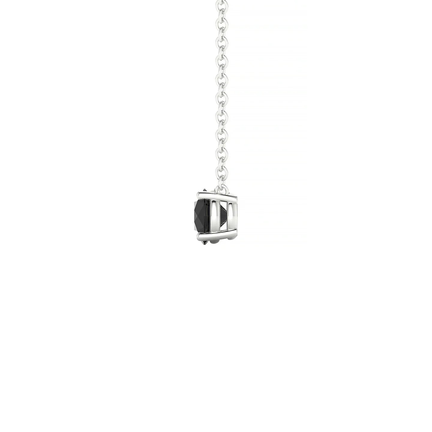 Radiance | 18k White Gold 4.5 mm Round Black Diamond Pendant