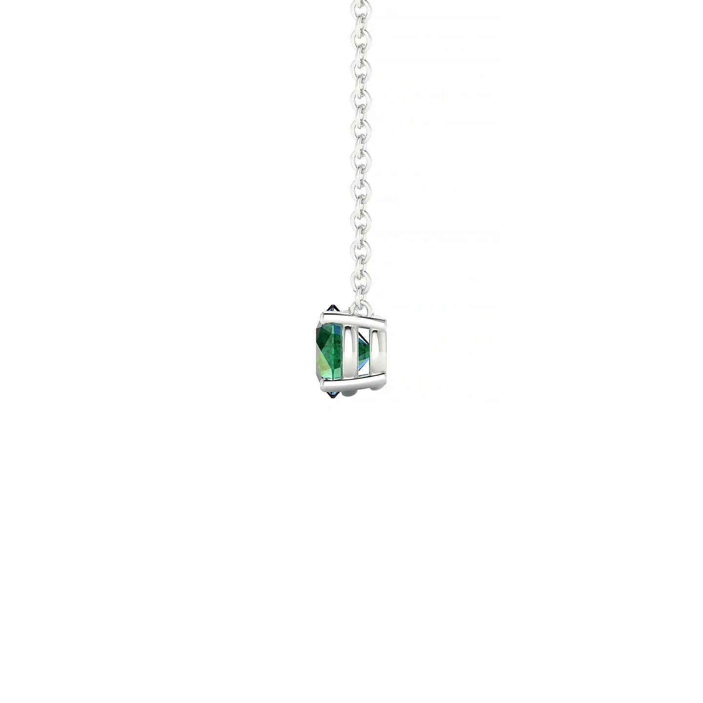 Radiance | 18k White Gold 4.5 mm Round Emerald Pendant
