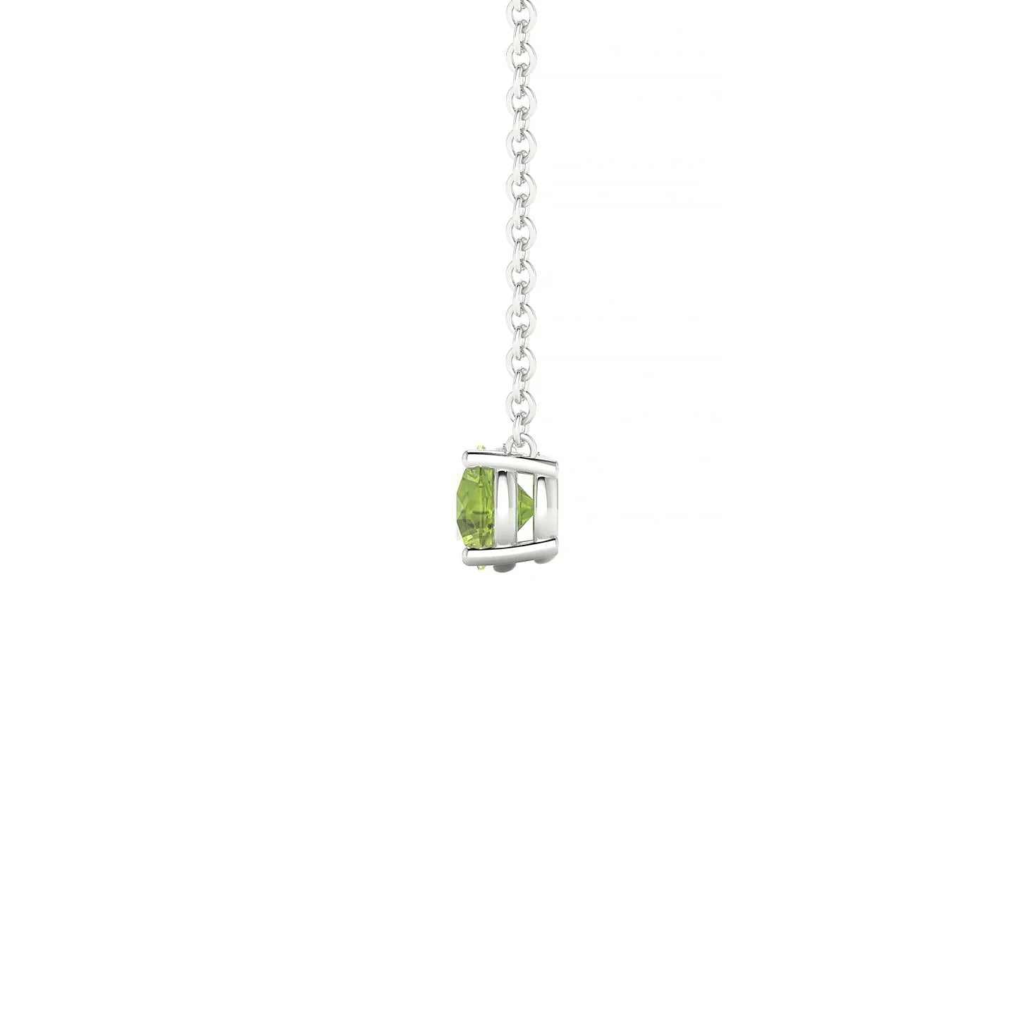 Radiance | 18k White Gold 4.5 mm Round Peridot Pendant