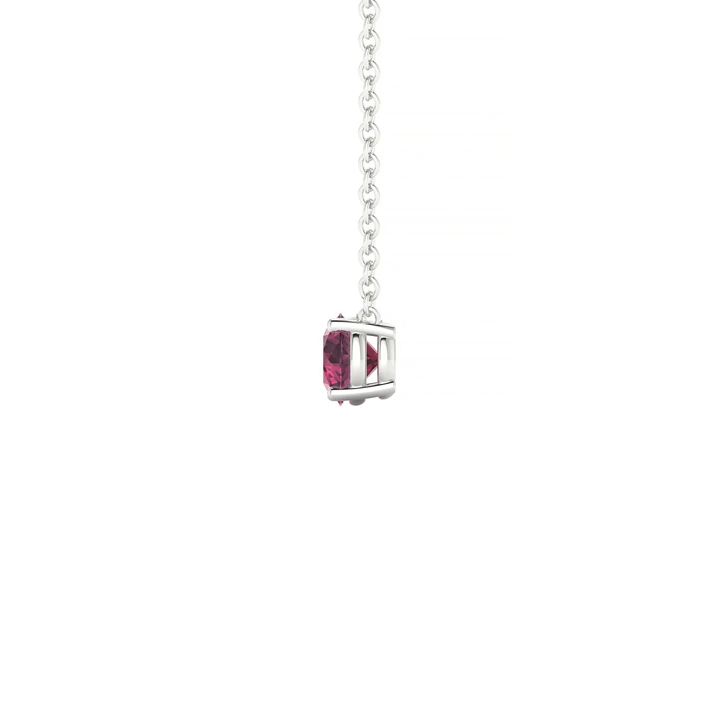 Radiance | 18k White Gold 4.5 mm Round Rhodolite Pendant