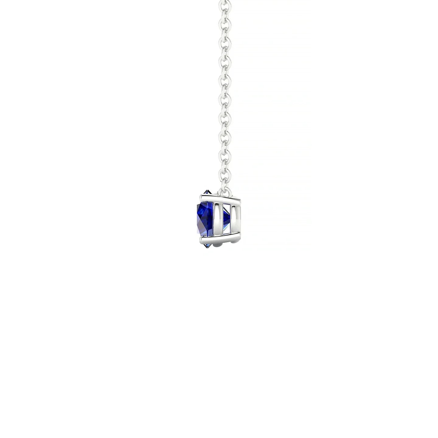 Radiance | 18k White Gold 4.5 mm Round Sapphire Pendant