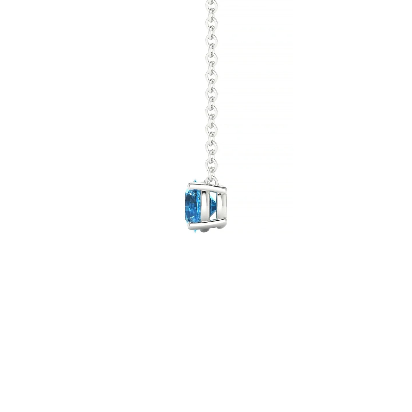 Radiance | 18k White Gold 4.5 mm Round Topaz Pendant