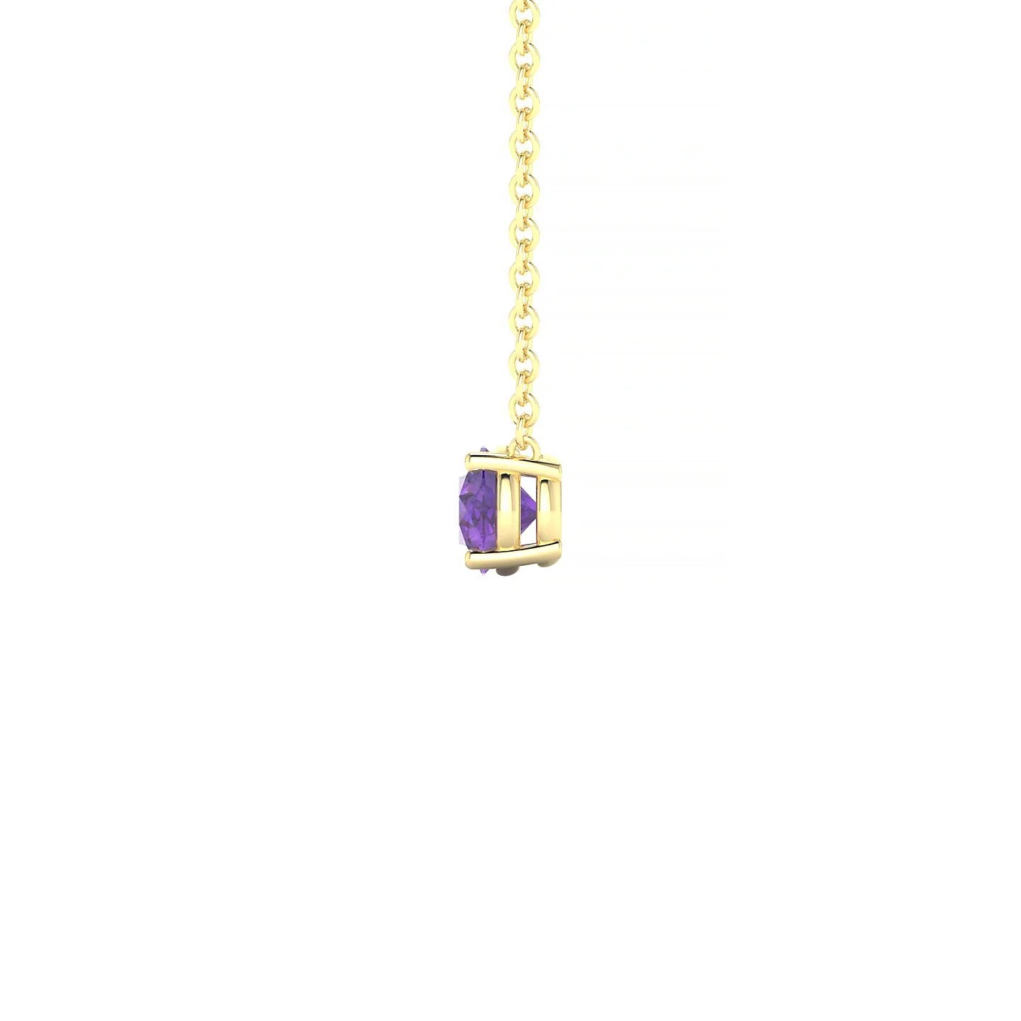 Radiance | 18k Yellow Gold 4.5 mm Round Amethyst Pendant
