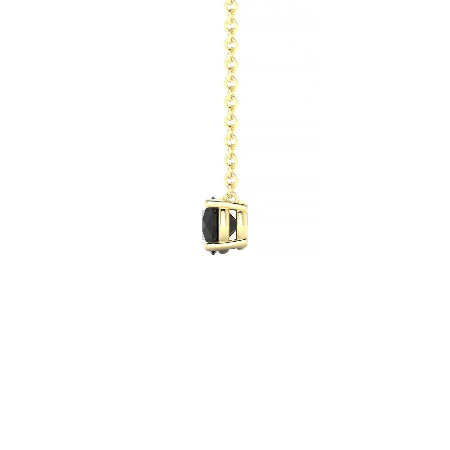 Radiance | 18k Yellow Gold 4.5 mm Round Black Diamond Pendant