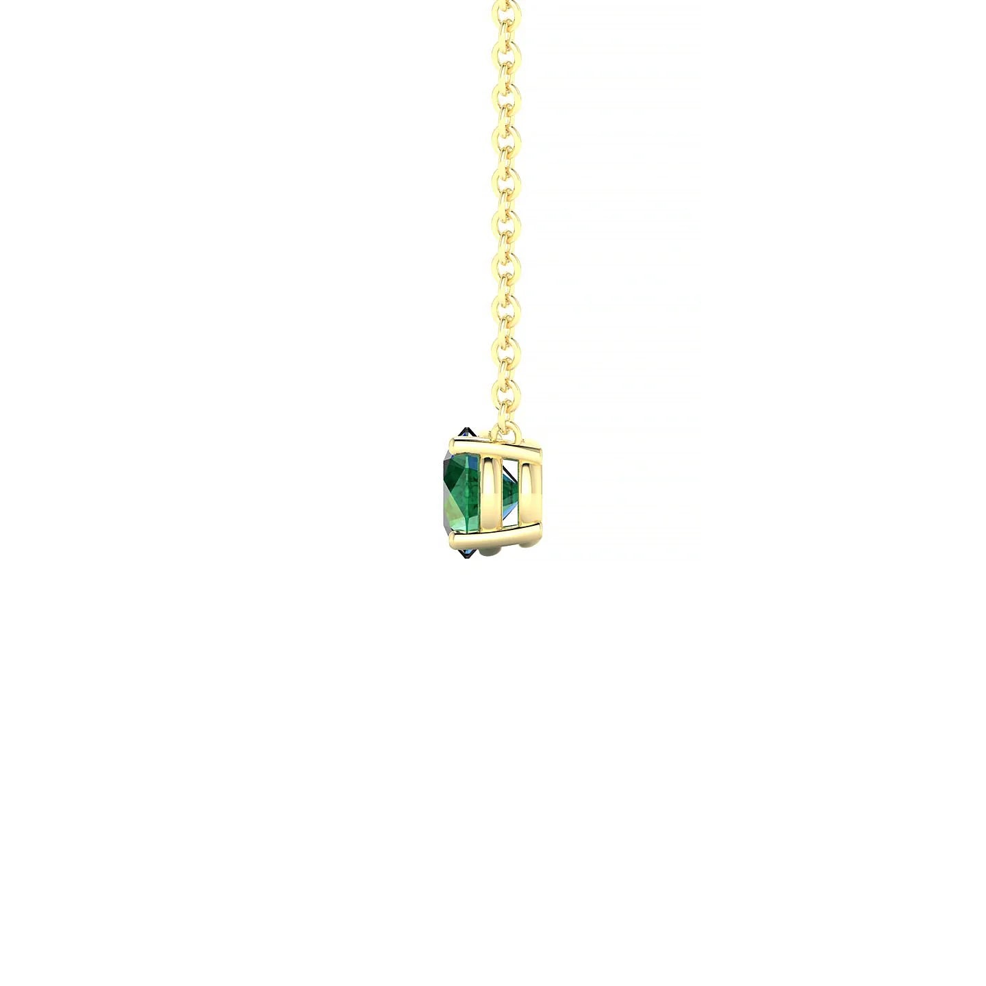 Radiance | 18k Yellow Gold 4.5 mm Round Emerald Pendant