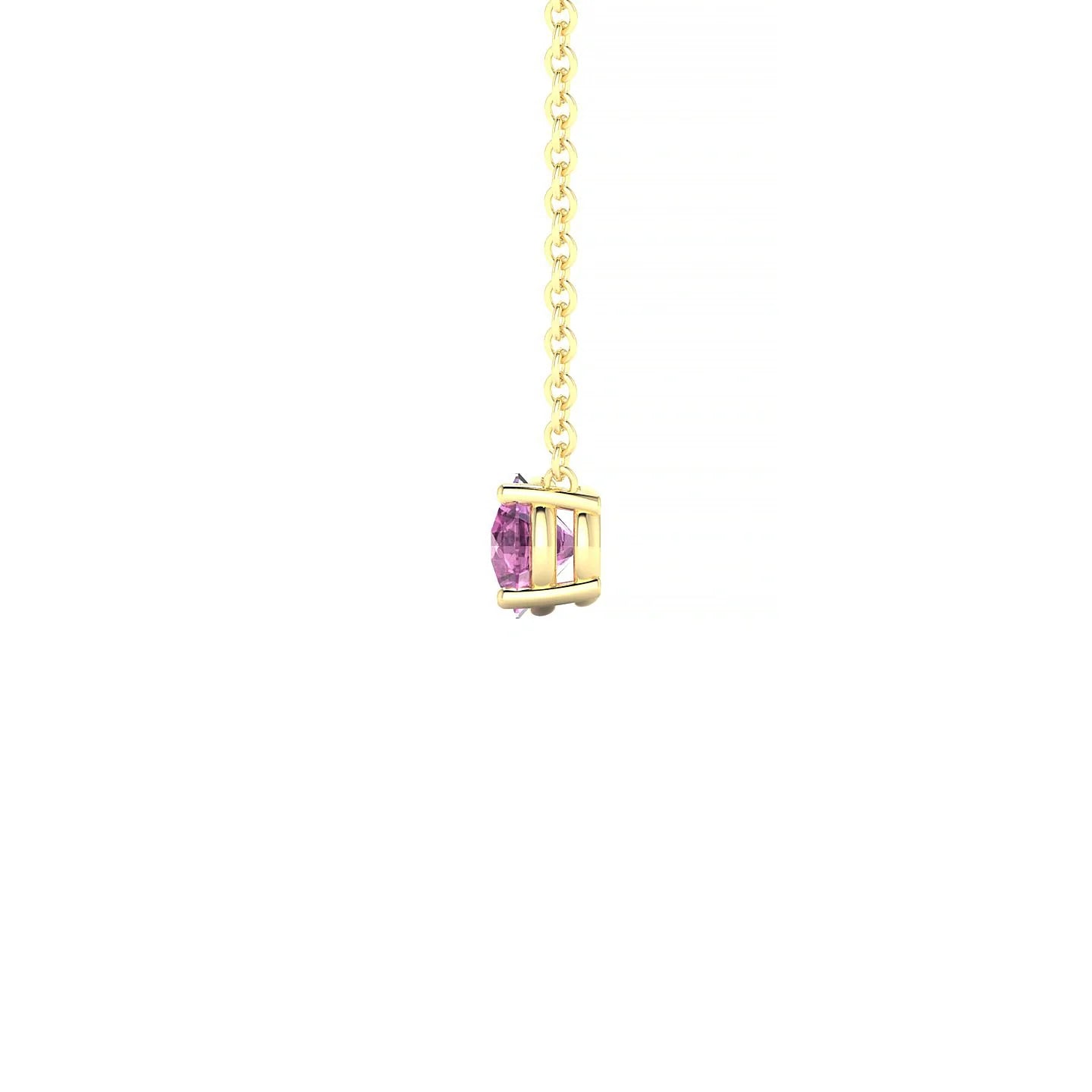 Radiance | 18k Yellow Gold 4.5 mm Round Pink Sapphire Pendant