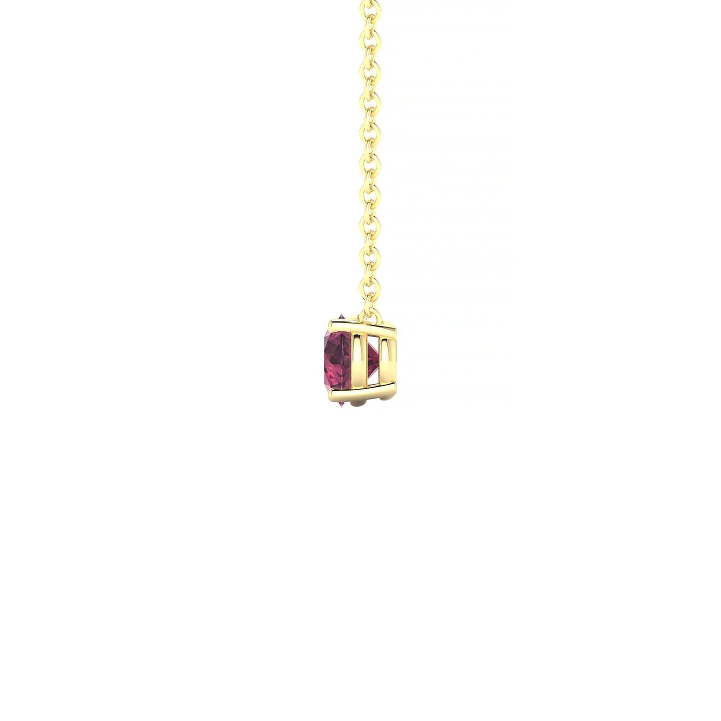 Radiance | 18k Yellow Gold 4.5 mm Round Rhodolite Pendant