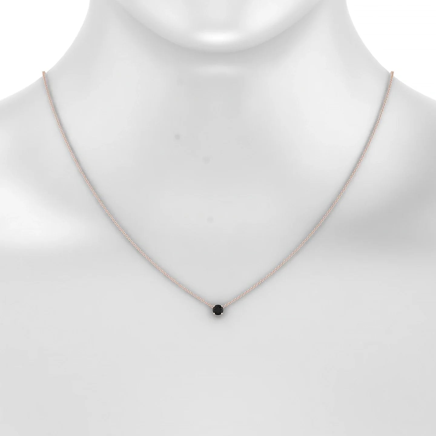 Radiance | 18k Rose Gold 4.5 mm Round Black Diamond Pendant