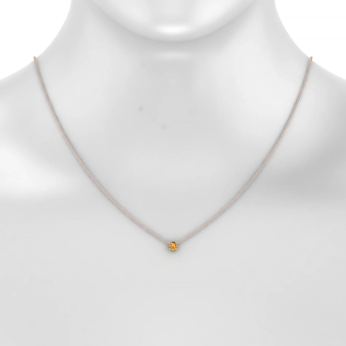 Radiance | 18k Rose Gold 4.5 mm Round Citrine Pendant