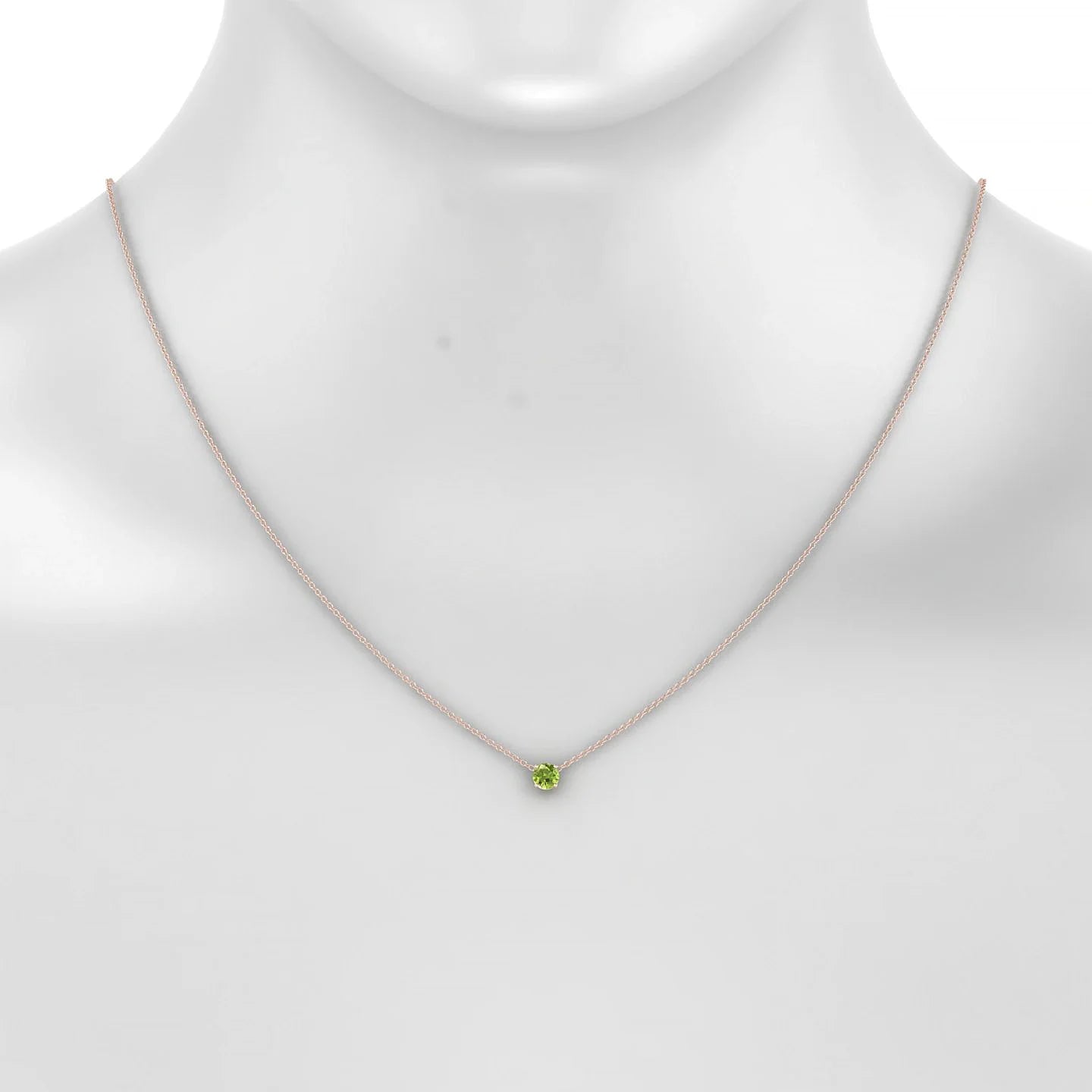 Radiance | 18k Rose Gold 4.5 mm Round Peridot Pendant