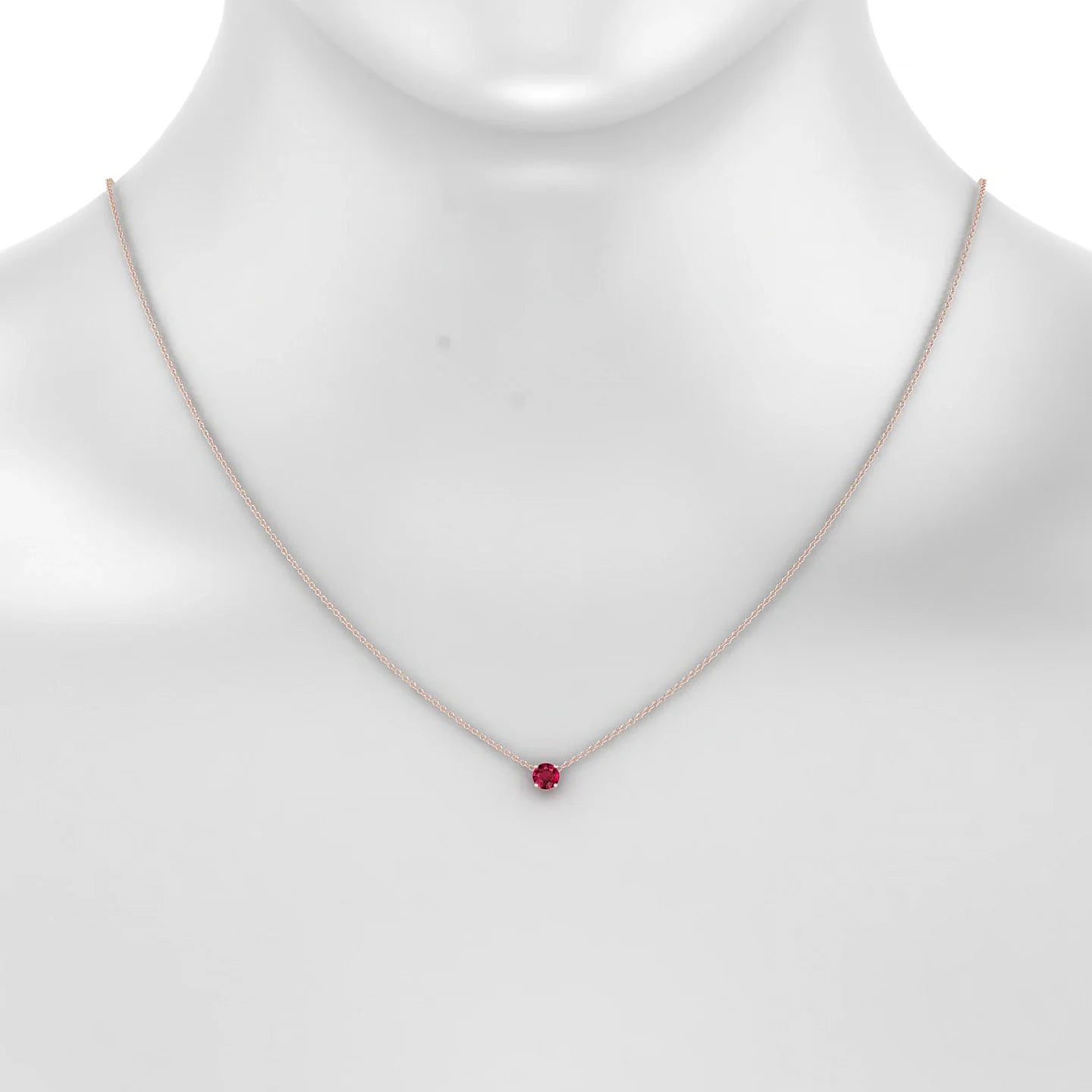 Radiance | 18k Rose Gold 4.5 mm Round Ruby Pendant