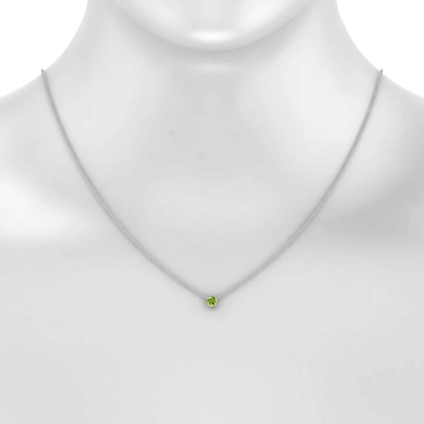 Radiance | 18k White Gold 4.5 mm Round Peridot Pendant