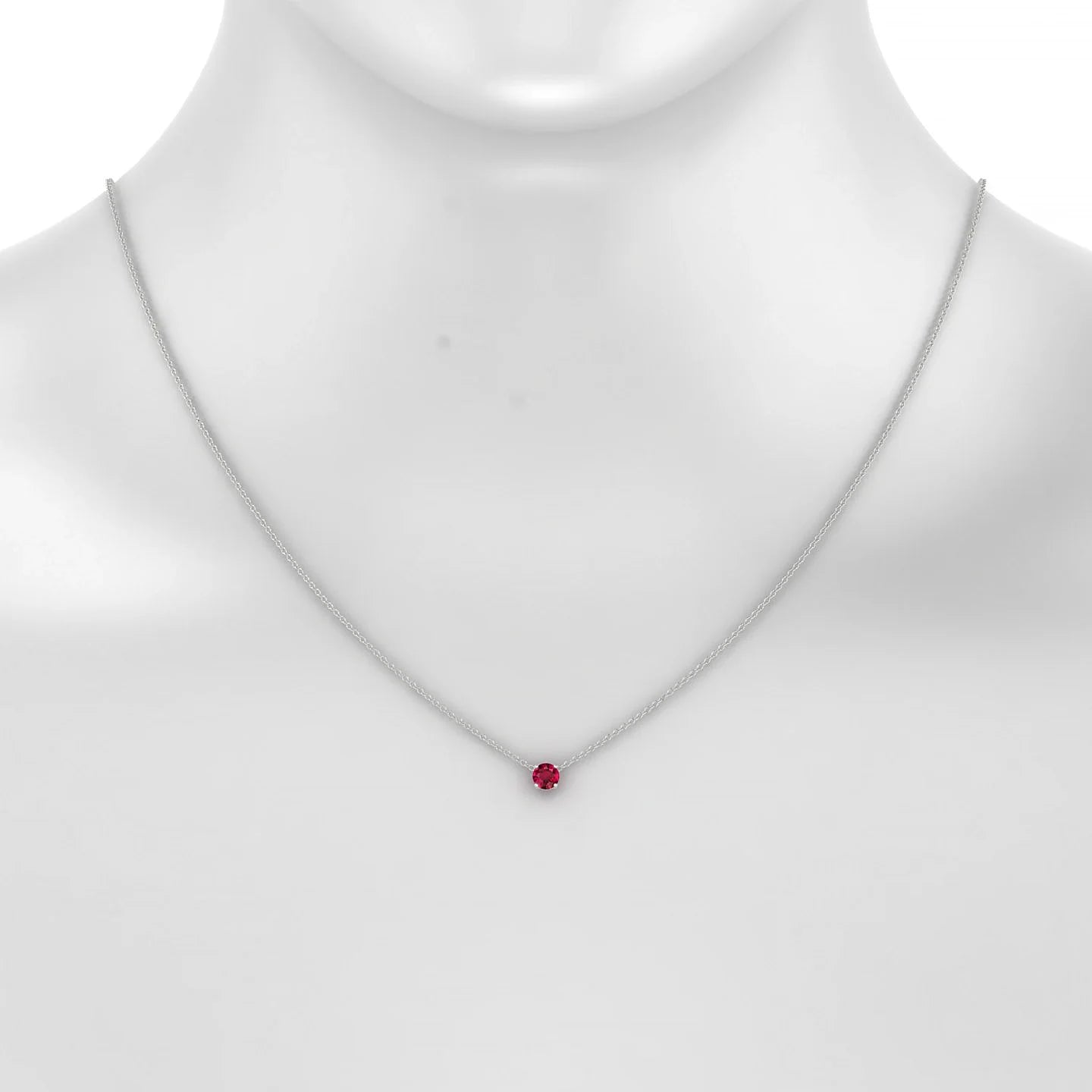 Radiance | 18k White Gold 4.5 mm Round Ruby Pendant