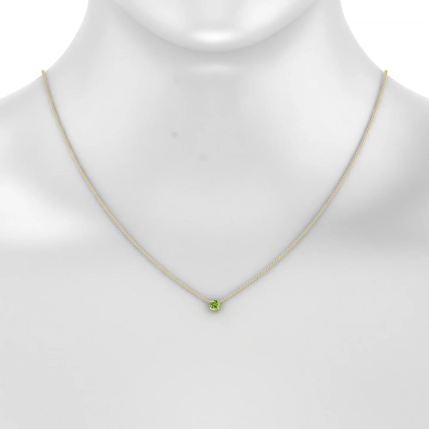 Radiance | 18k Yellow Gold 4.5 mm Round Peridot Pendant