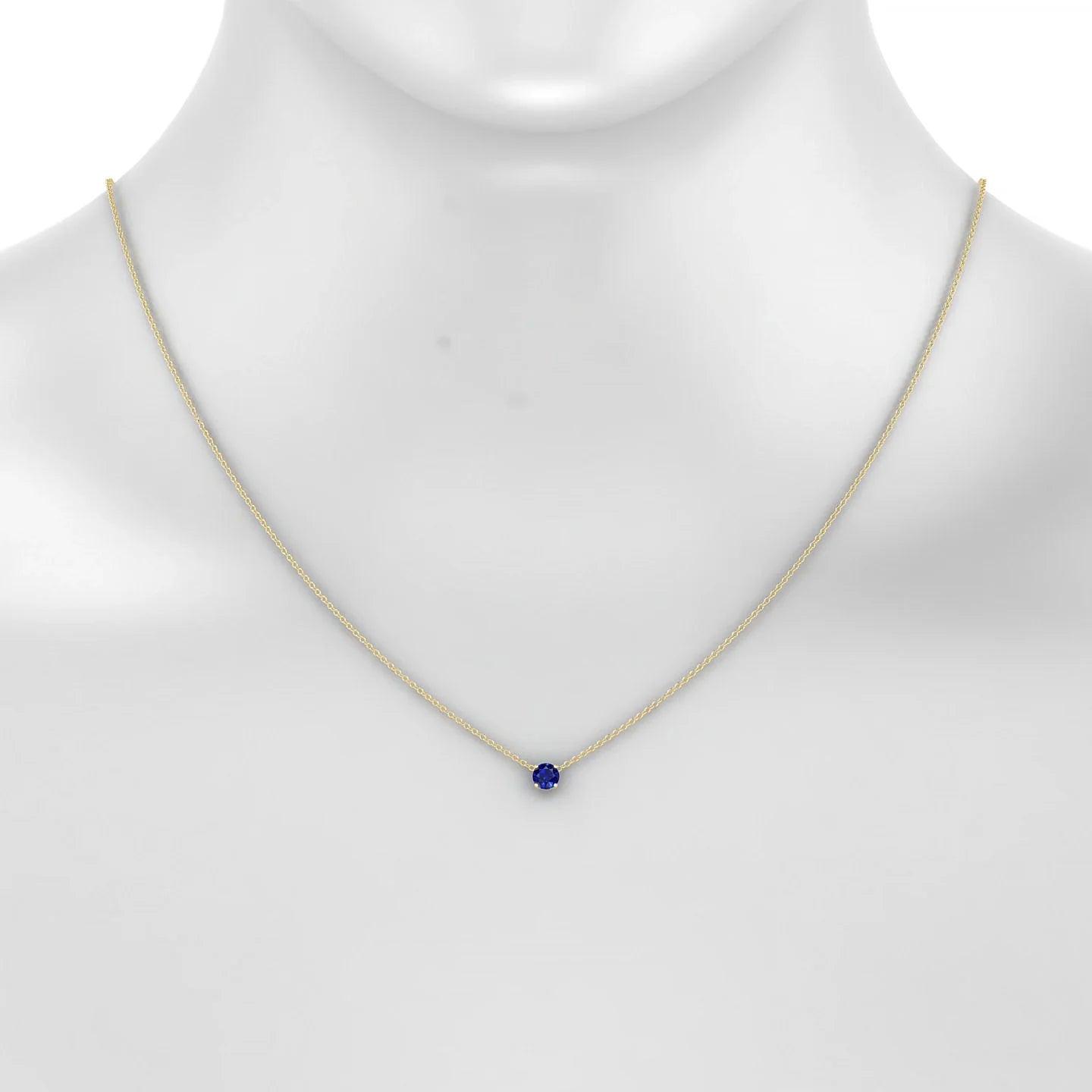 Radiance | 18k Yellow Gold 4.5 mm Round Sapphire Pendant