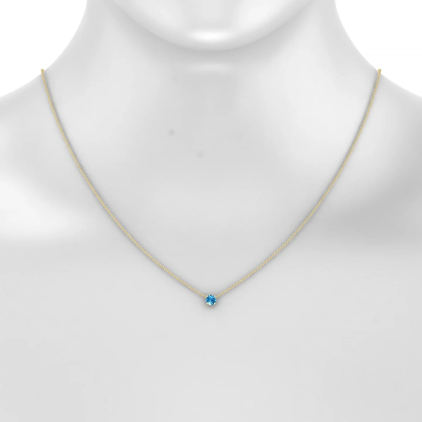 Radiance | 18k Yellow Gold 4.5 mm Round Topaz Pendant