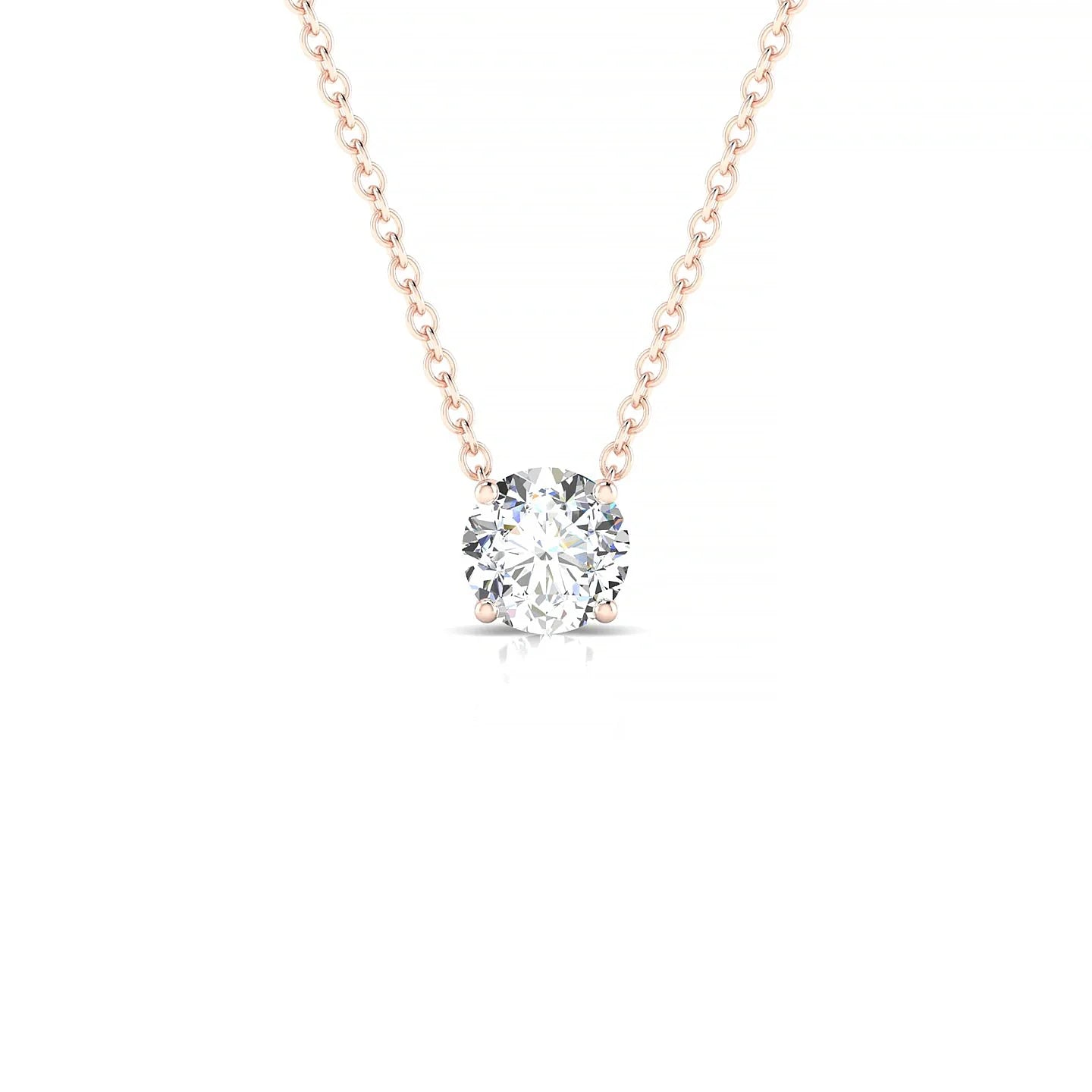 Radiance | 18k Rose Gold 5.2 mm Round Diamond Pendant