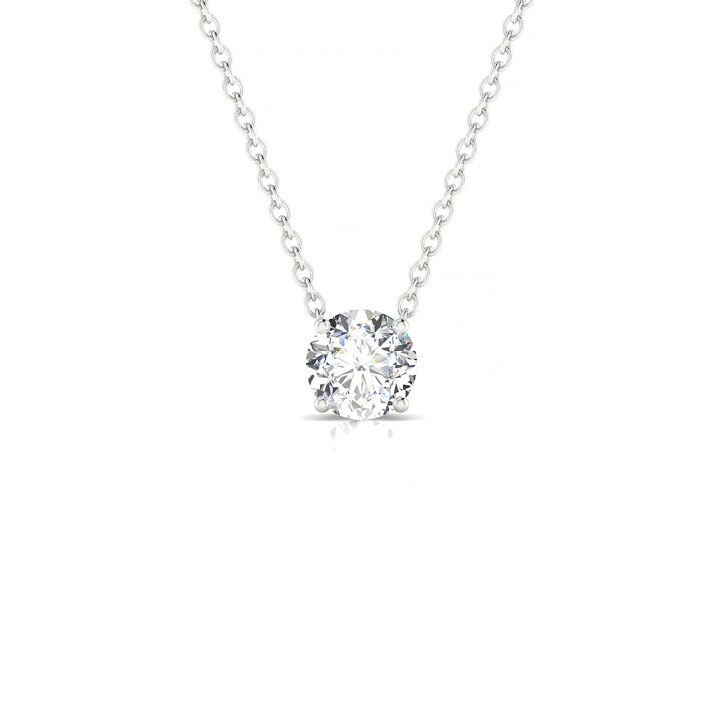 Radiance | 18k White Gold 5.2 mm Round Diamond Pendant