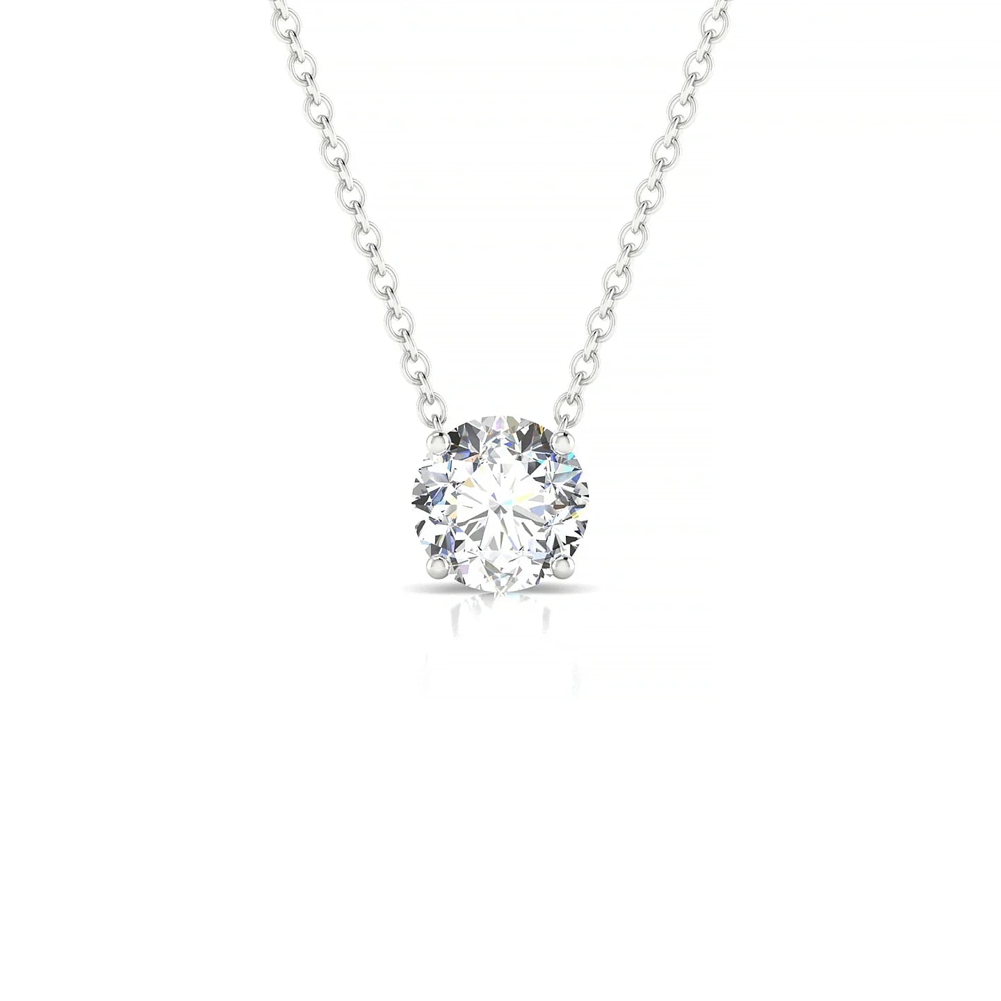 Radiance | 18k White Gold 5.7 mm Round Diamond Pendant