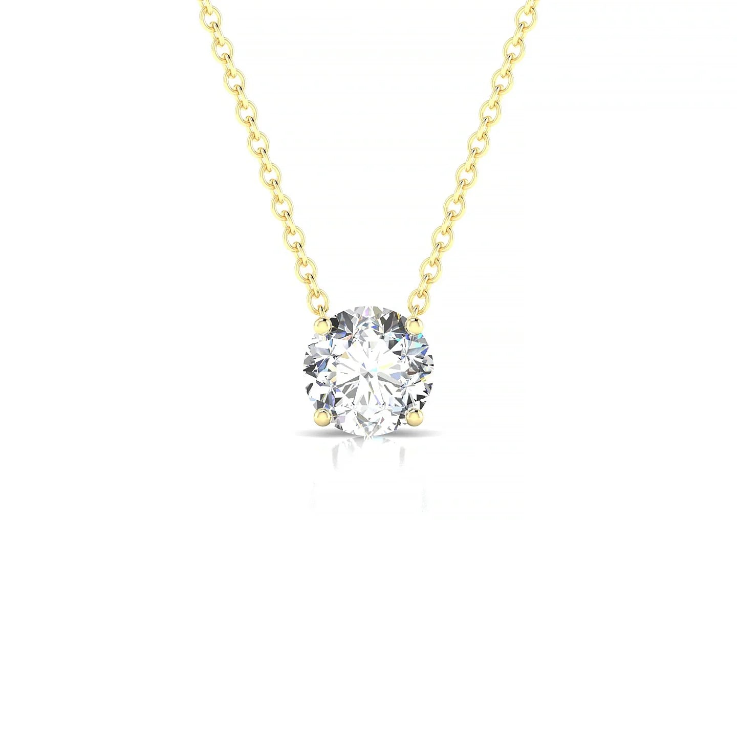 Radiance | 18k Yellow Gold 5.7 mm Round Diamond Pendant