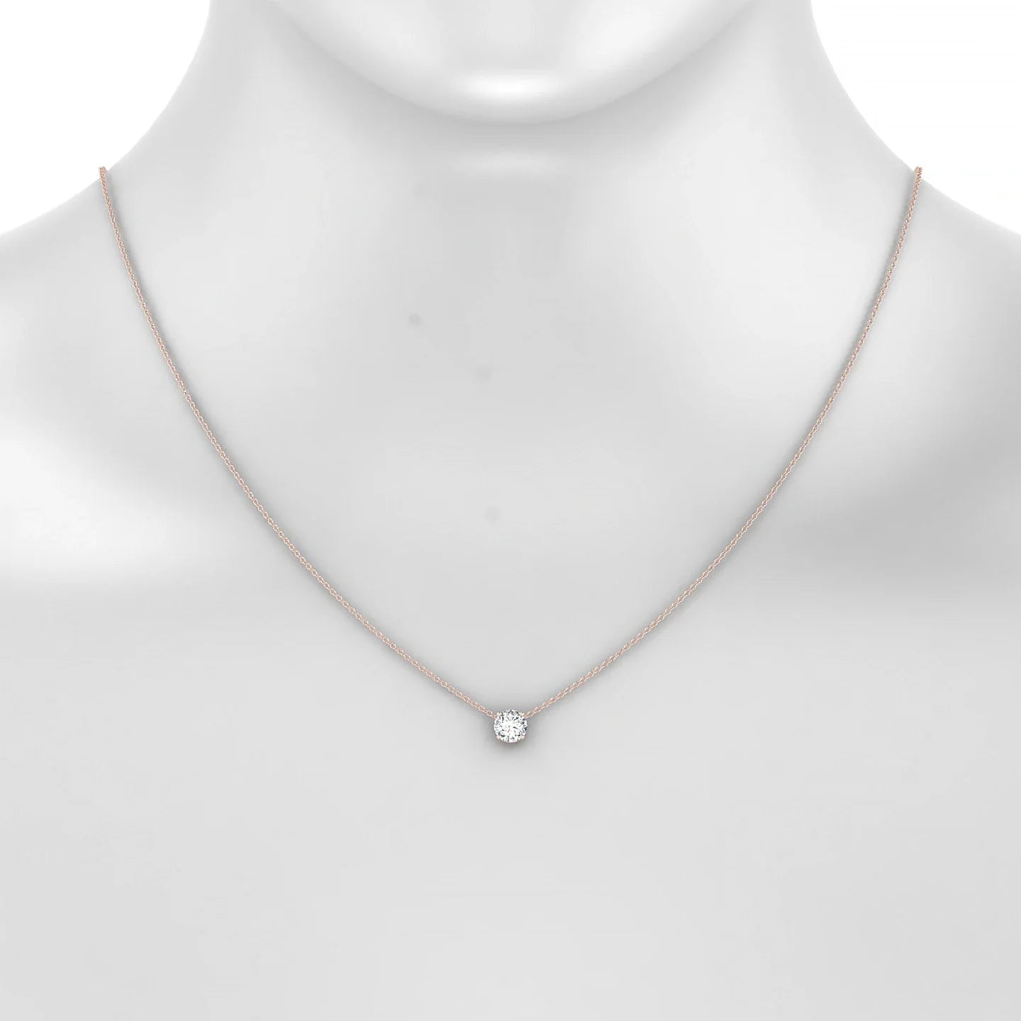 Radiance | 18k Rose Gold 5.7 mm Round Diamond Pendant