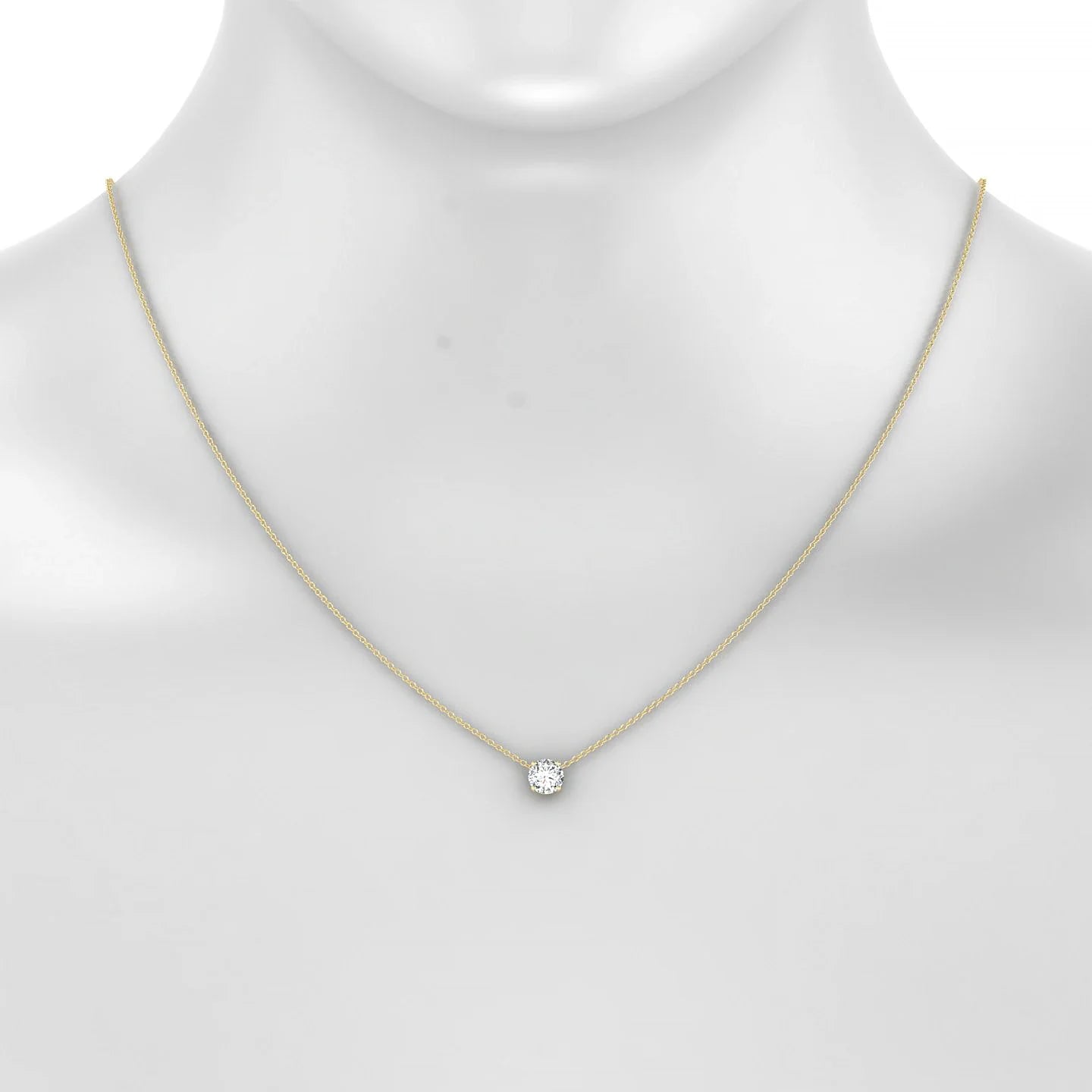 Radiance | 18k Yellow Gold 5.7 mm Round Diamond Pendant