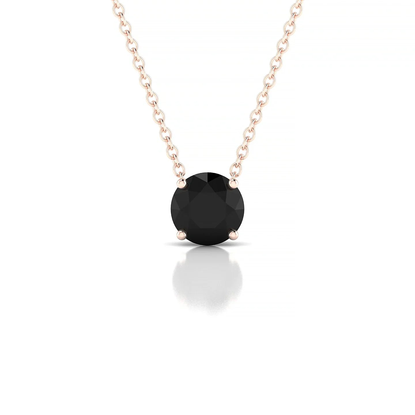 Radiance | 18k Rose Gold 6 mm Round Black Diamond Pendant