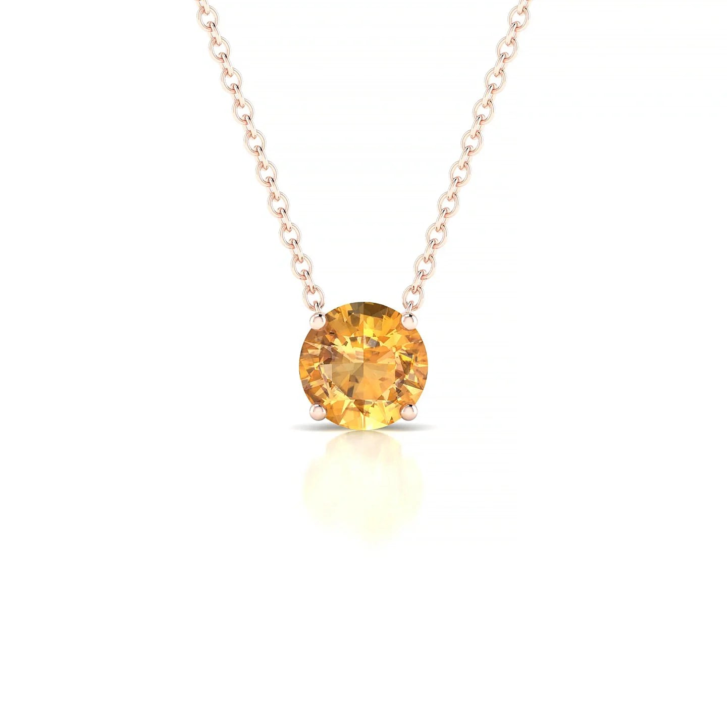Radiance | 18k Rose Gold 6 mm Round Citrine Pendant