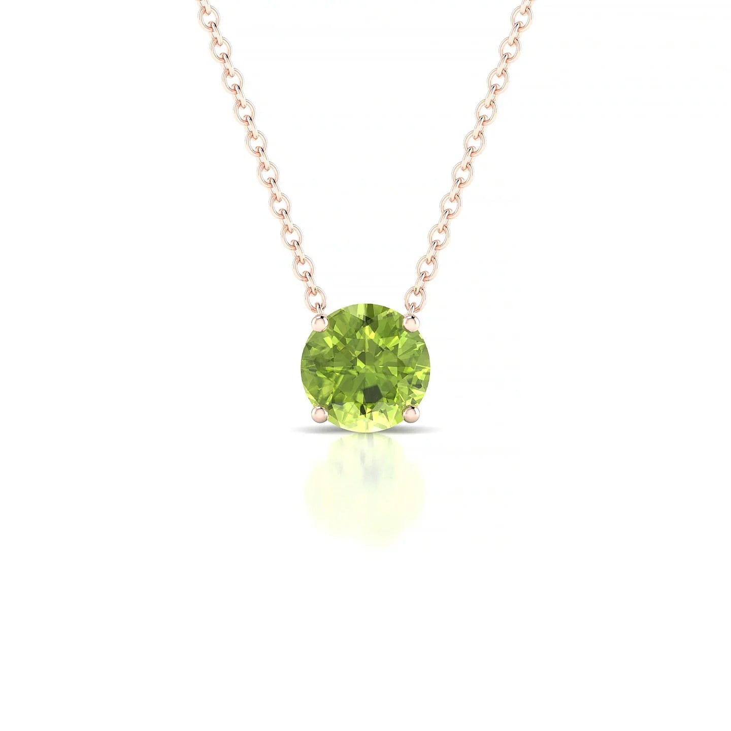 Radiance | 18k Rose Gold 6 mm Round Peridot Pendant