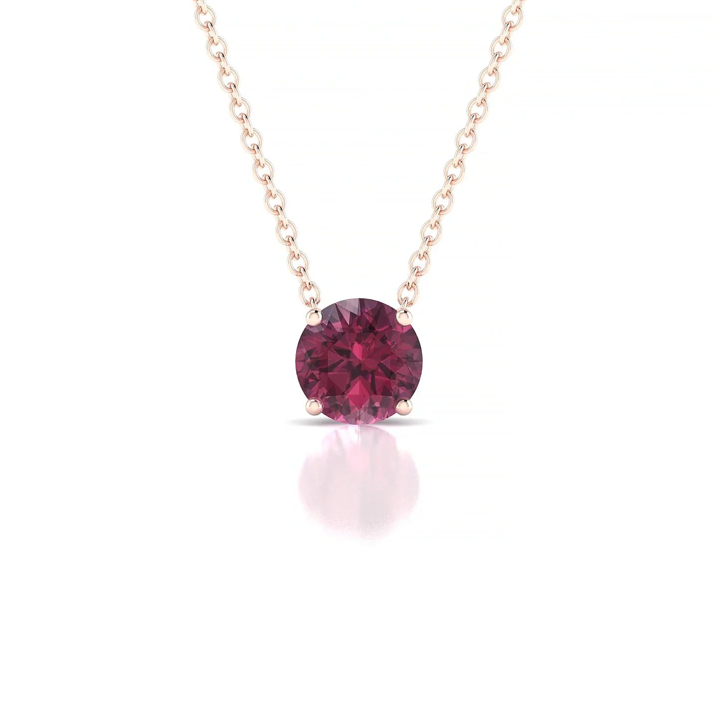 Radiance | 18k Rose Gold 6 mm Round Rhodolite Pendant