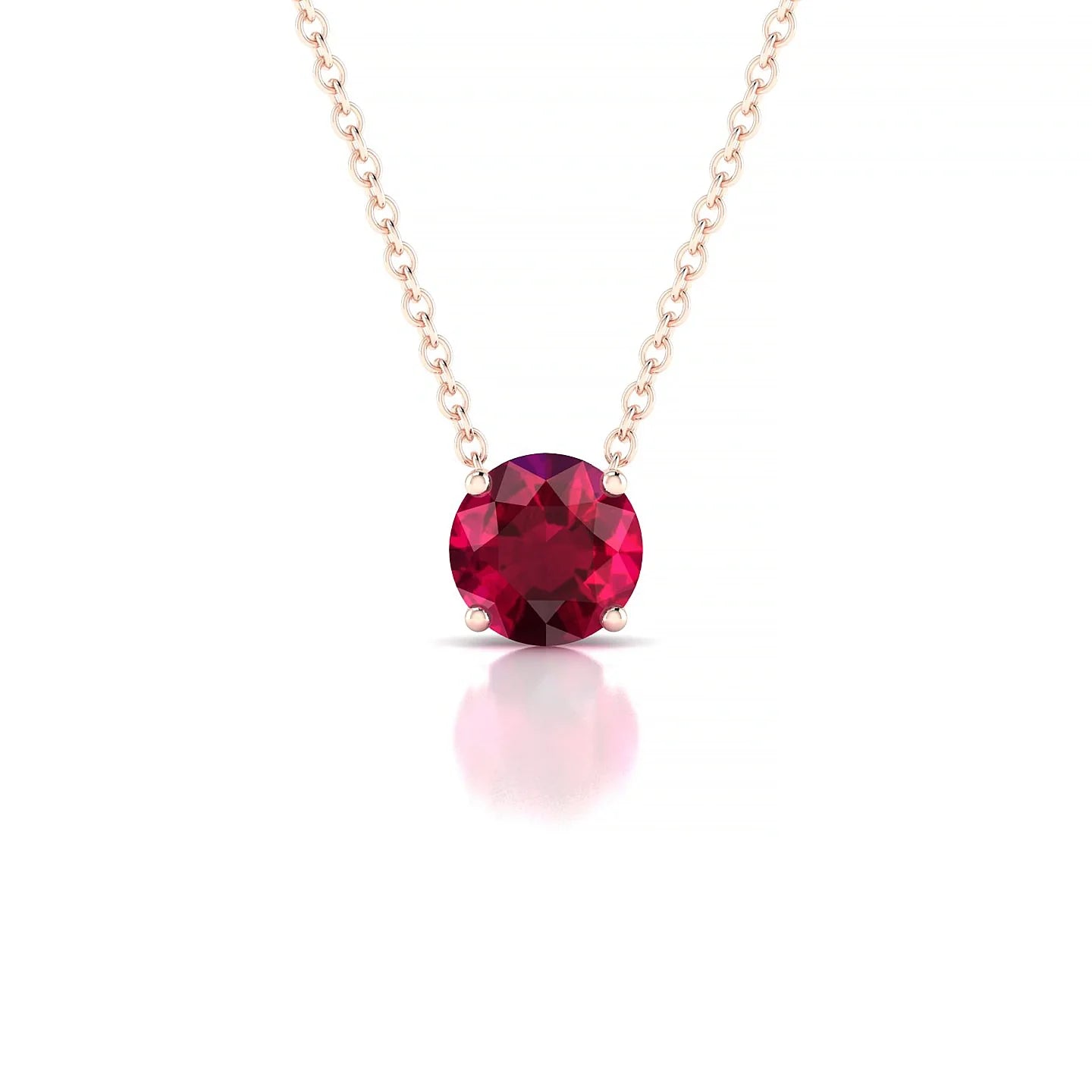 Radiance | 18k Rose Gold 6 mm Round Ruby Pendant
