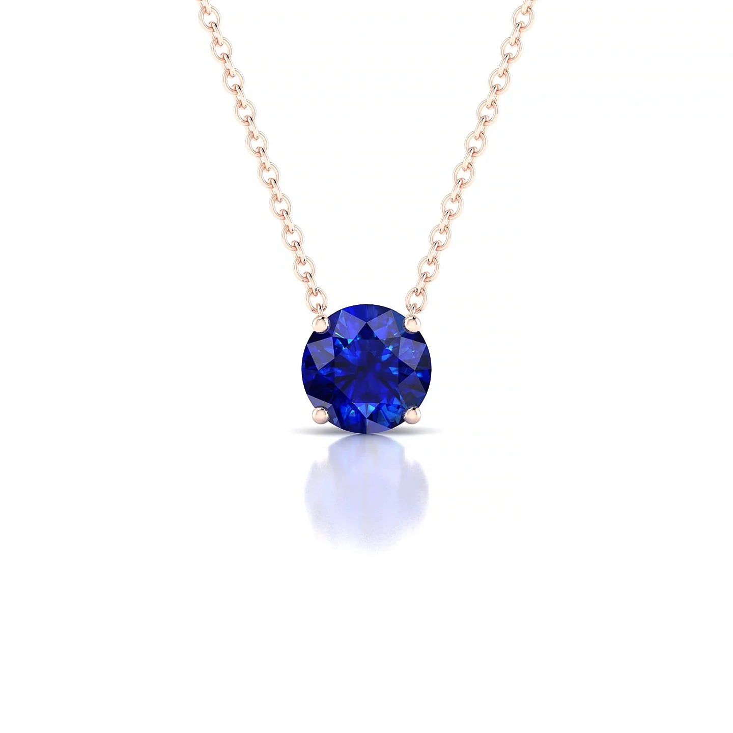 Radiance | 18k Rose Gold 6 mm Round Sapphire Pendant