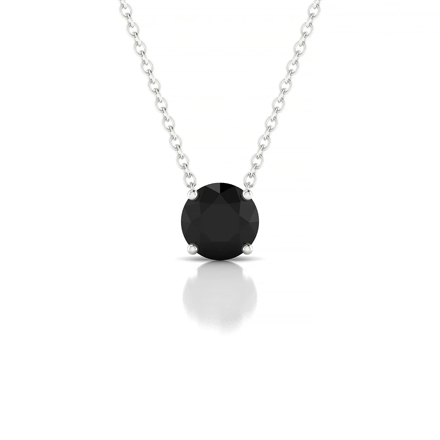 Radiance | 18k White Gold 6 mm Round Black Diamond Pendant