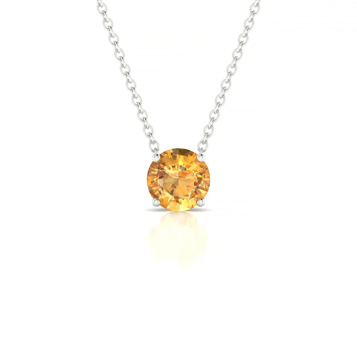 Radiance | 18k White Gold 6 mm Round Citrine Pendant