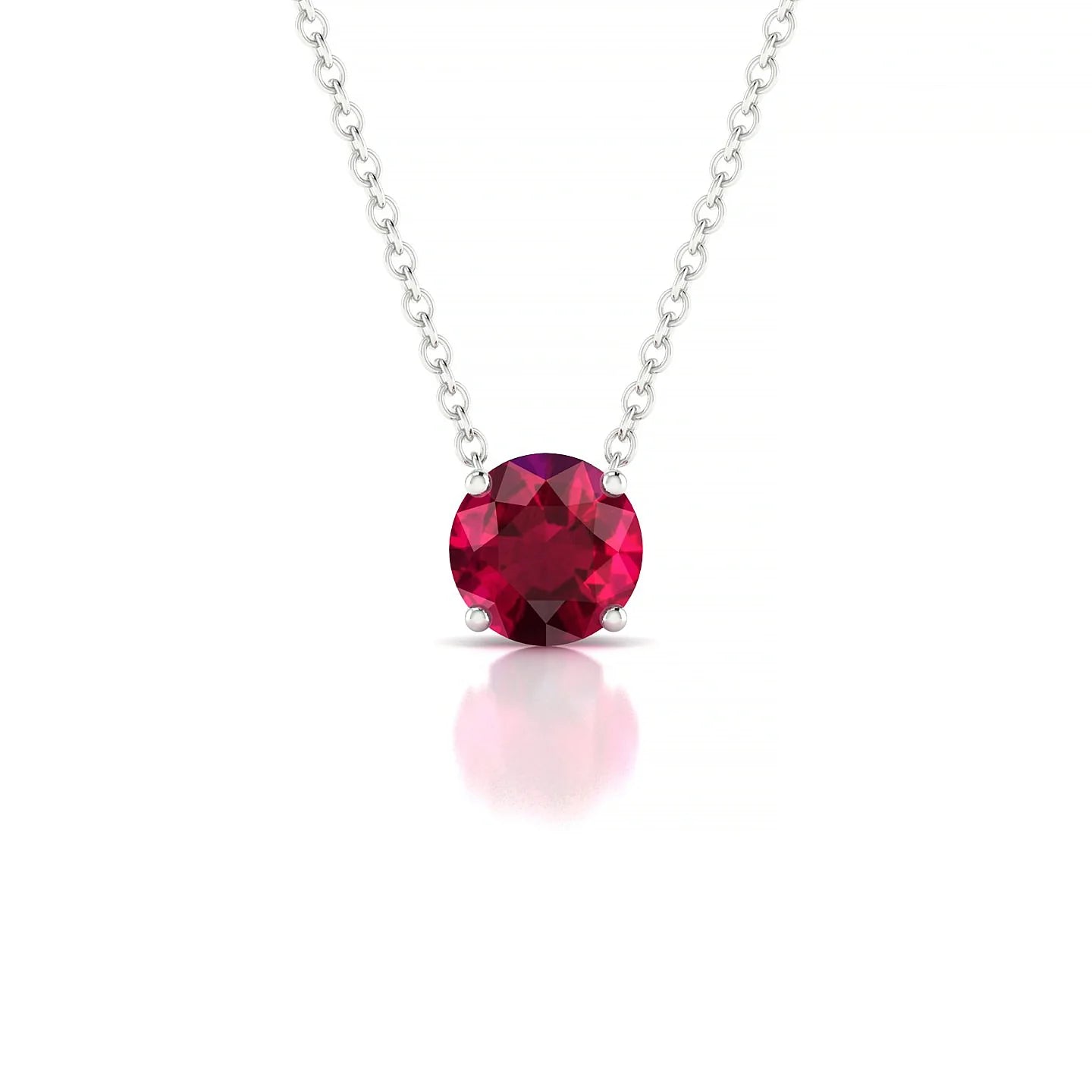 Radiance | 18k White Gold 6 mm Round Ruby Pendant