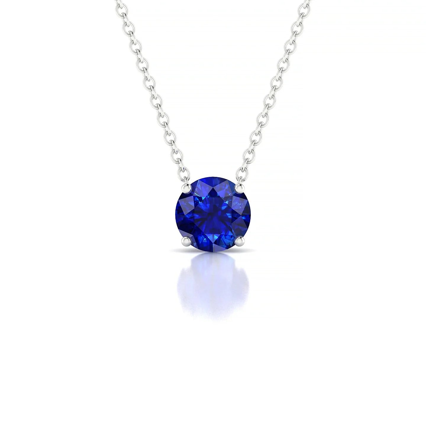 Radiance | 18k White Gold 6 mm Round Sapphire Pendant