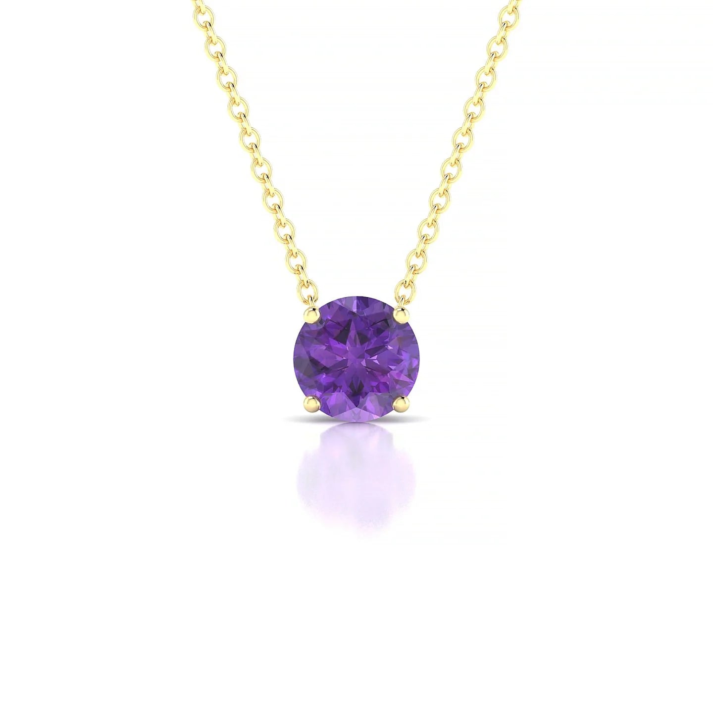 Radiance | 18k Yellow Gold 6 mm Round Amethyst Pendant